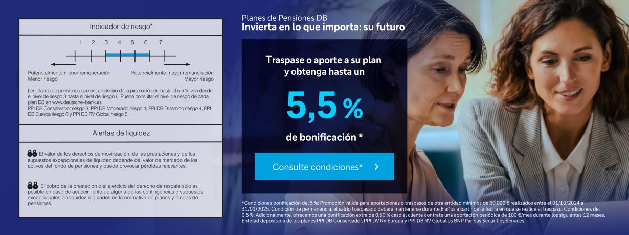 Traspase o parte a su plan y obtenga hasta un 5,5% de bonificación